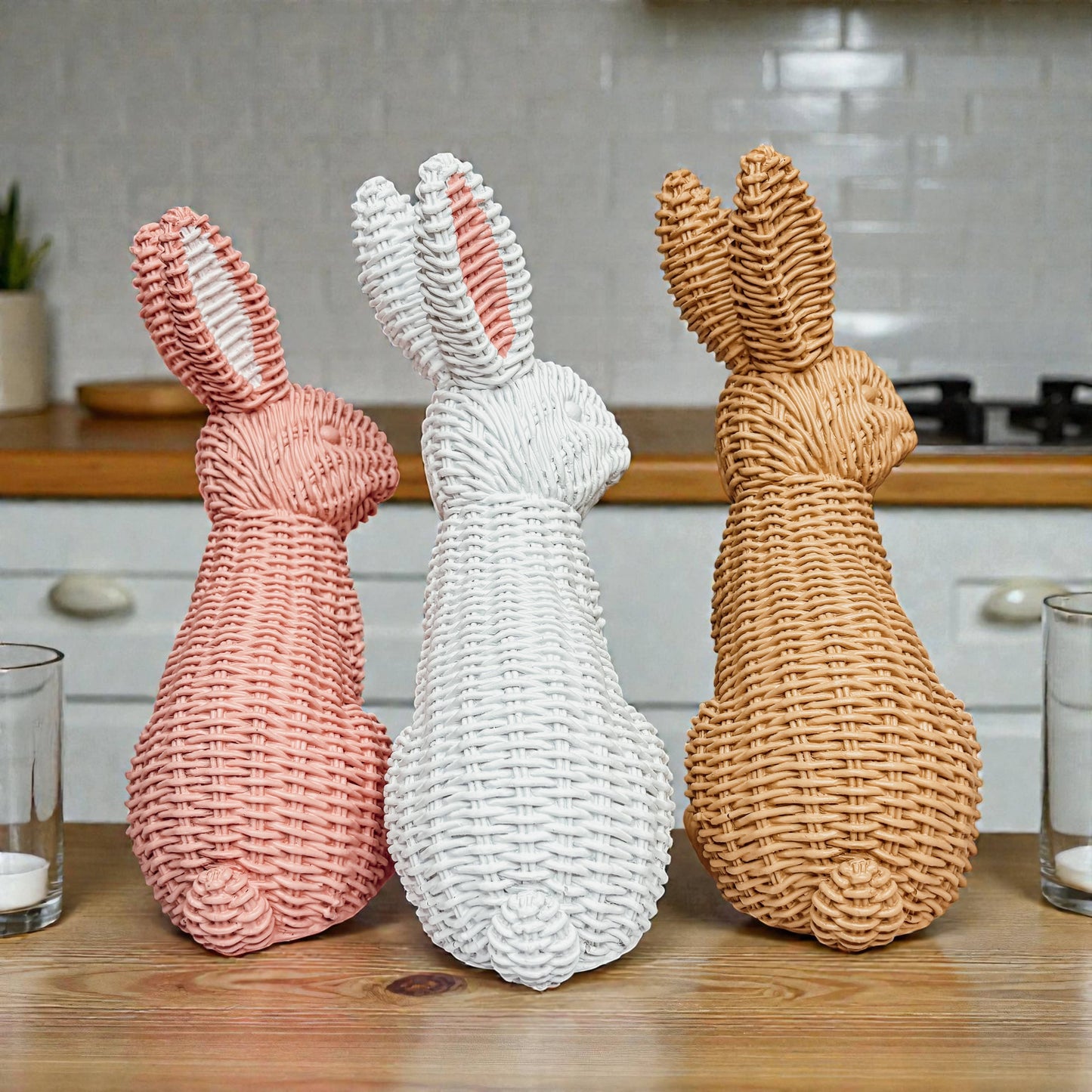 Bunny Decoration, Farmhouse Easter Rabbit Home Decor Statues