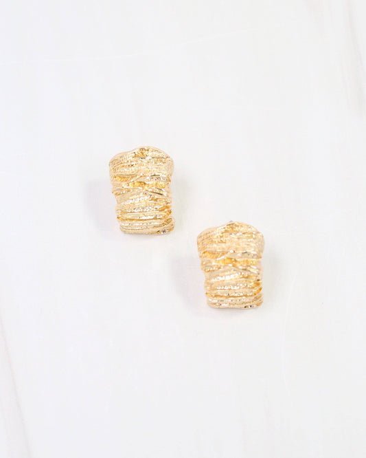 Bowling Green Textured Post Earring Gold