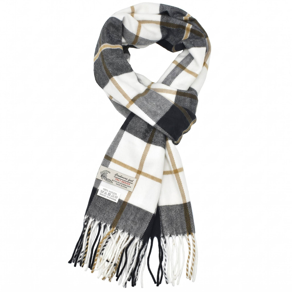 Winter Cashmere Feel Soft Plaid Stripe Scarf Muffler