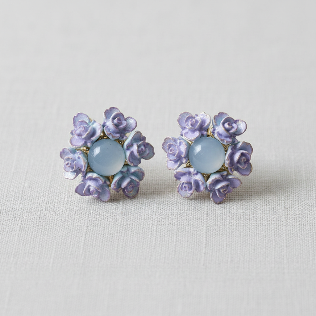Resin Floral Stud Earrings
