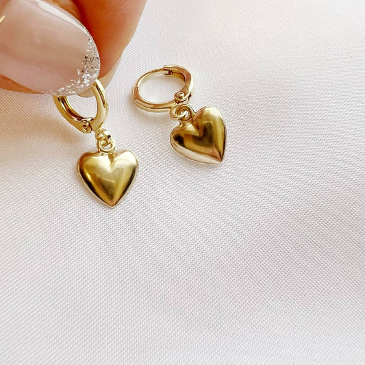 Hartley Valentine’s Day Heart Hoops Gold Filled Earrings