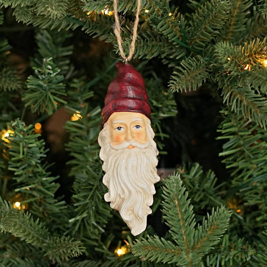 M1659- 5in White Beard Santa Polyresin Ornament