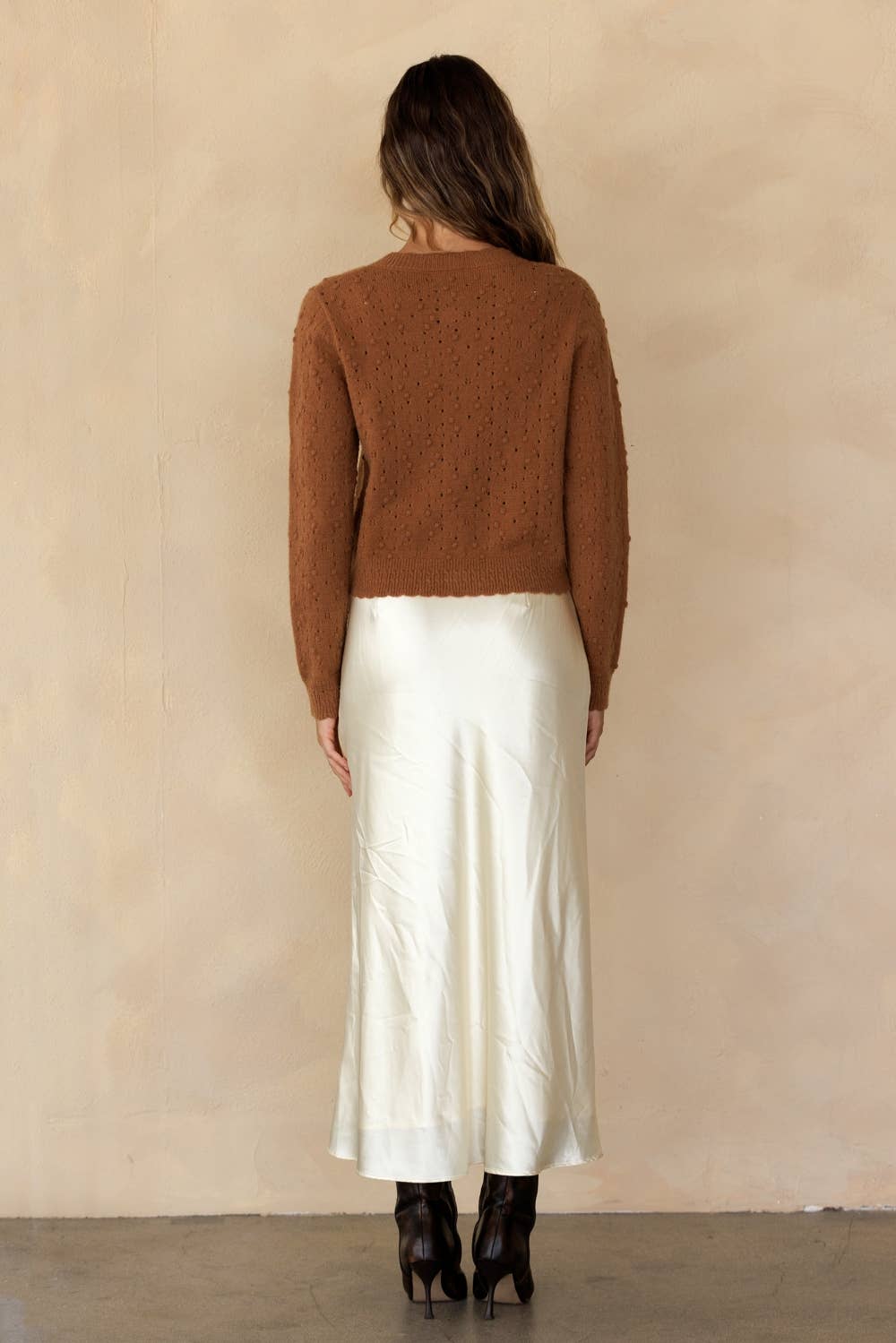 POINTELLE BOBBLE KNIT CARDIGAN