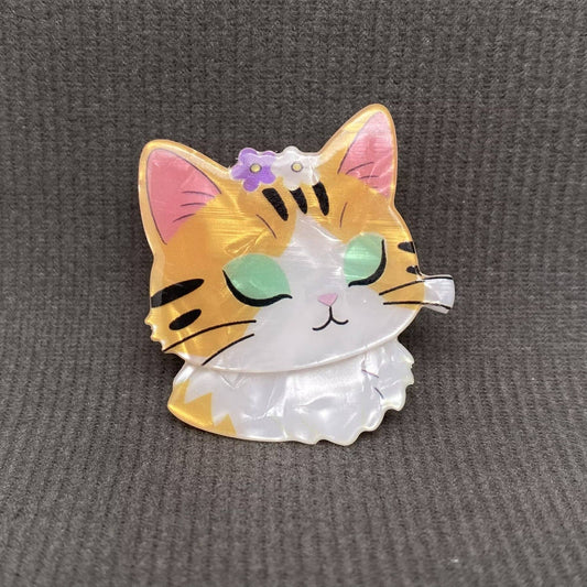 Cat Head Acrylic Brooch
