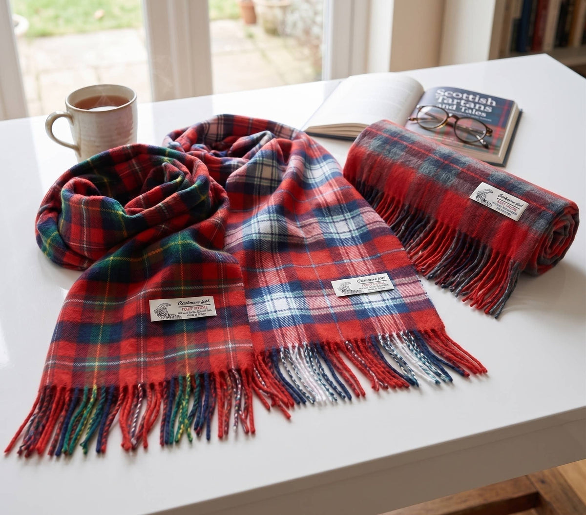 Soft Cashmere Feel Scottish-Style Plaid Winter Muffler Scarf