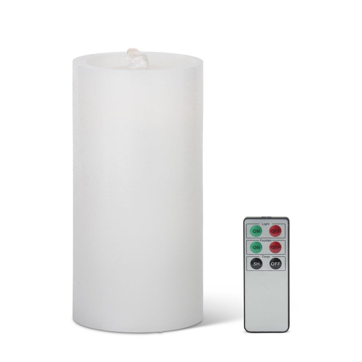 LED Wax Pillar Water Candle w/Timer & Remote
