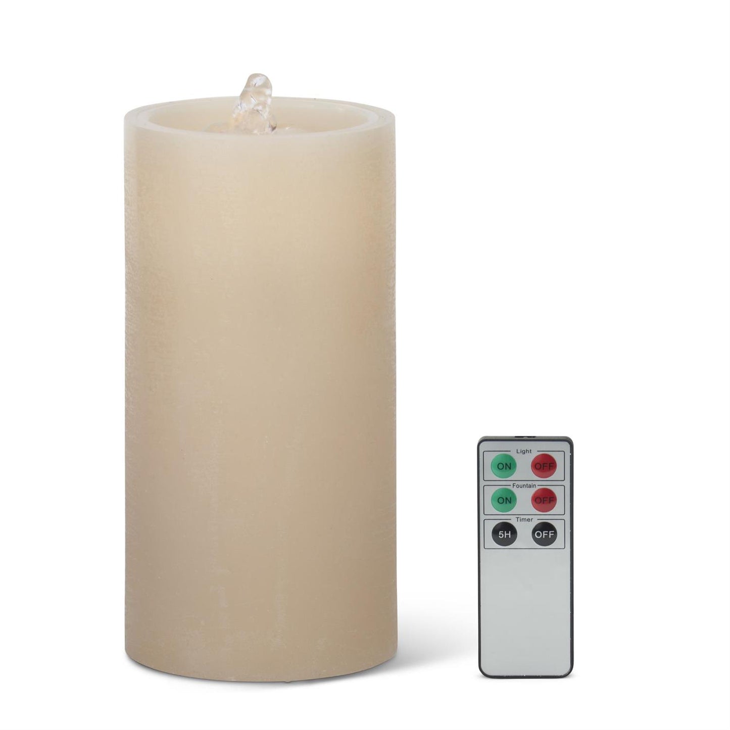 LED Wax Pillar Water Candle w/Timer & Remote