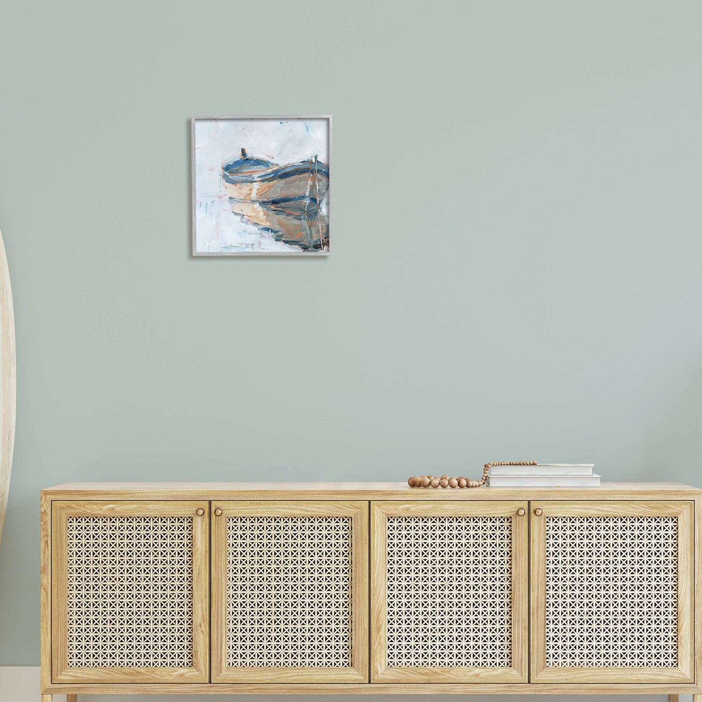 Abstract Row Boat Framed