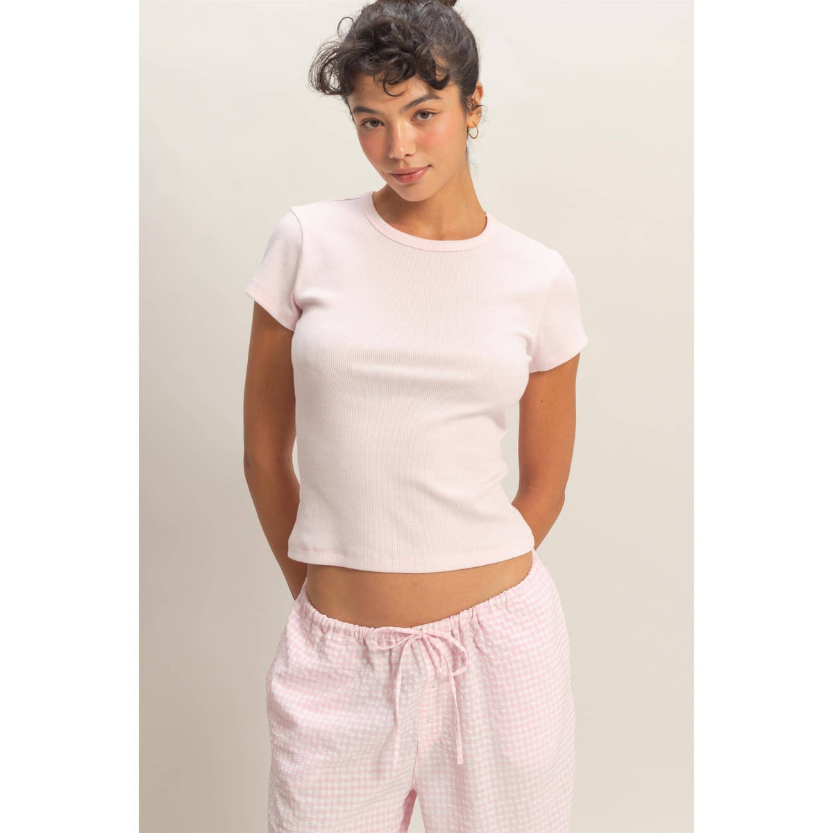 Basic Ribbed Short Sleeve Top