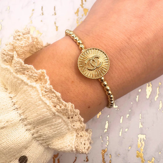 14K Gold Filled 5mm Beaded Bracelet - Waterproof