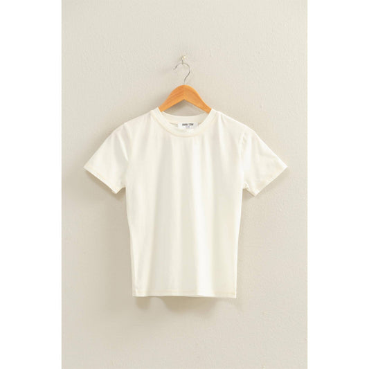 Mineral Washed Short Sleeve Crew Neck Top