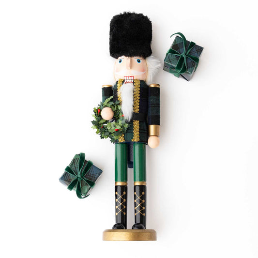 Black Watch Plaid 15" Hand-Painted Nutcracker