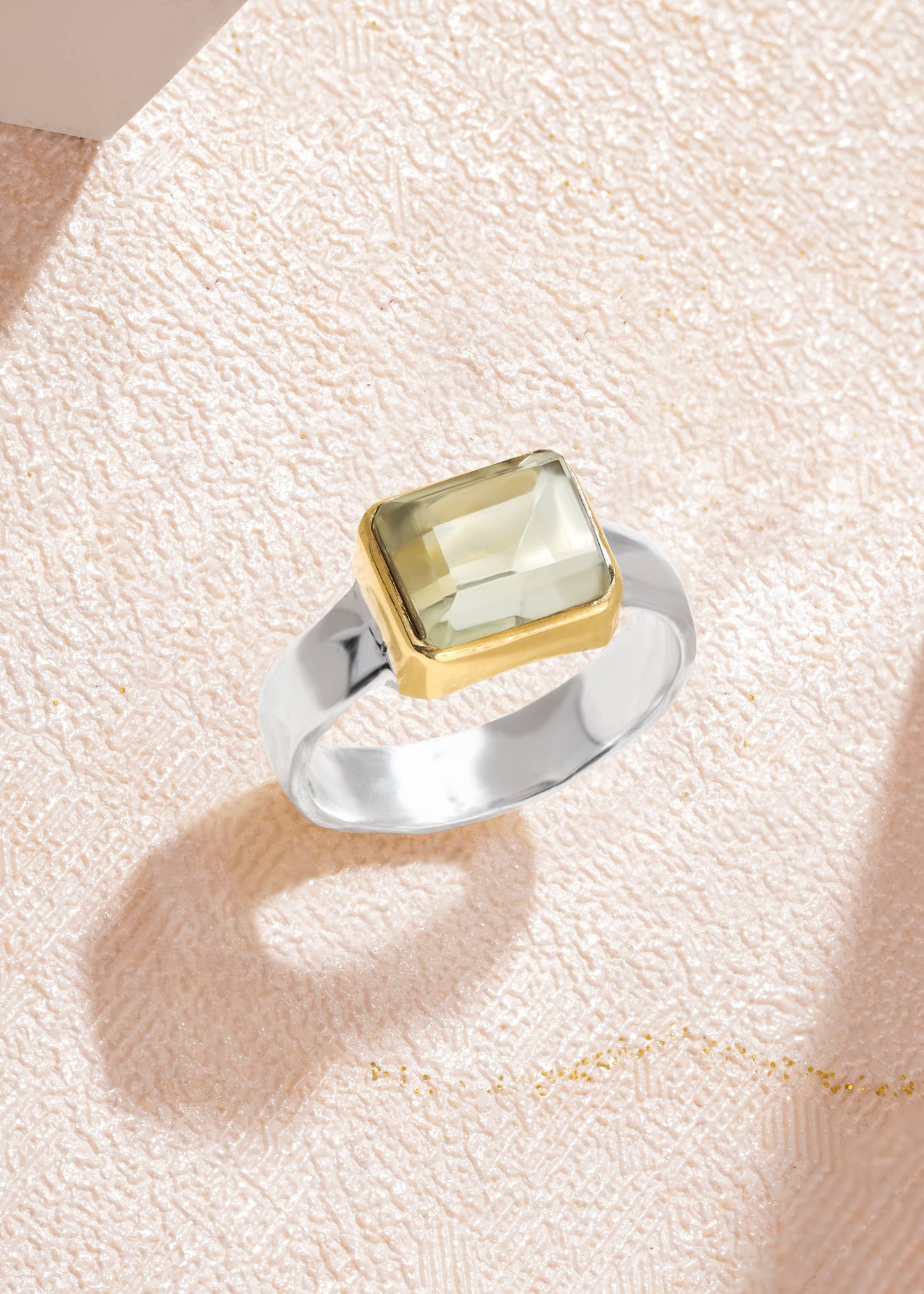 Green Amethyst Gemstone Ring