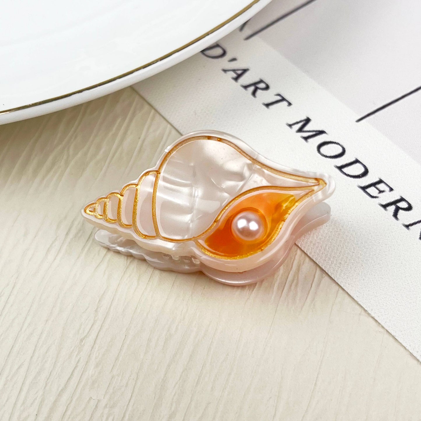 Mini marine life hair clip crab conch claw clip