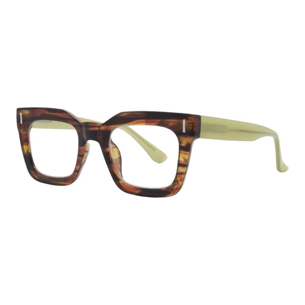 RAZ |Brown Green Stripes | Lime Green