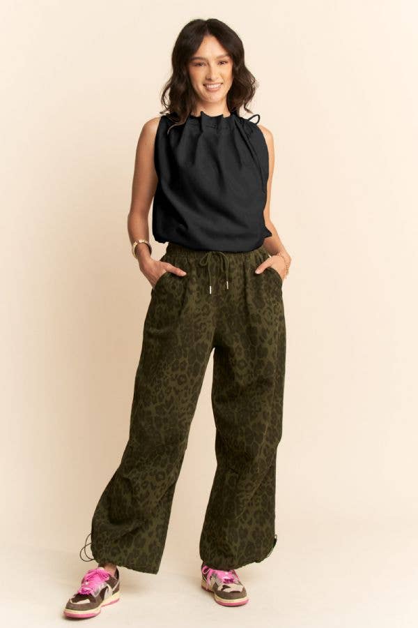 Cowl Neck Tie Detail Sleeveless Top