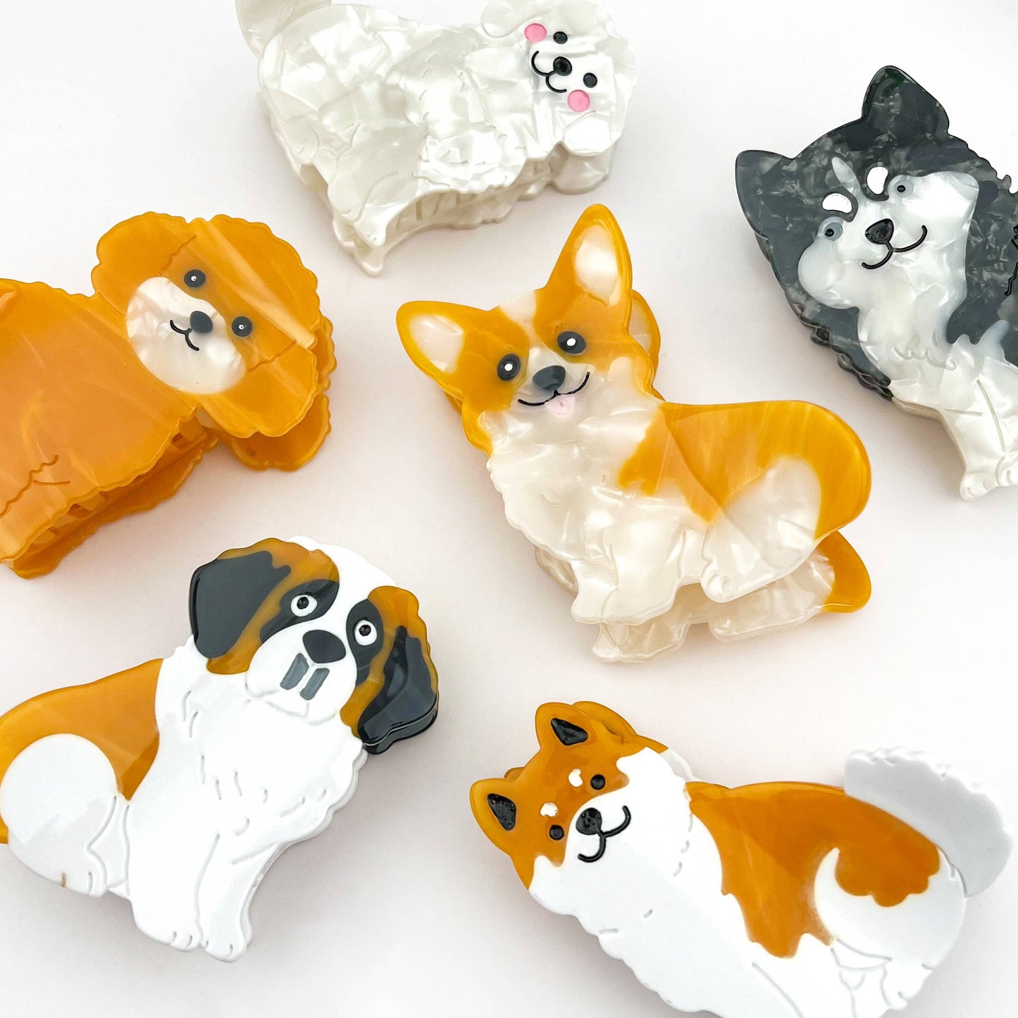Acetate Puppy Series Hair Clips, Cute Dog Barrettes