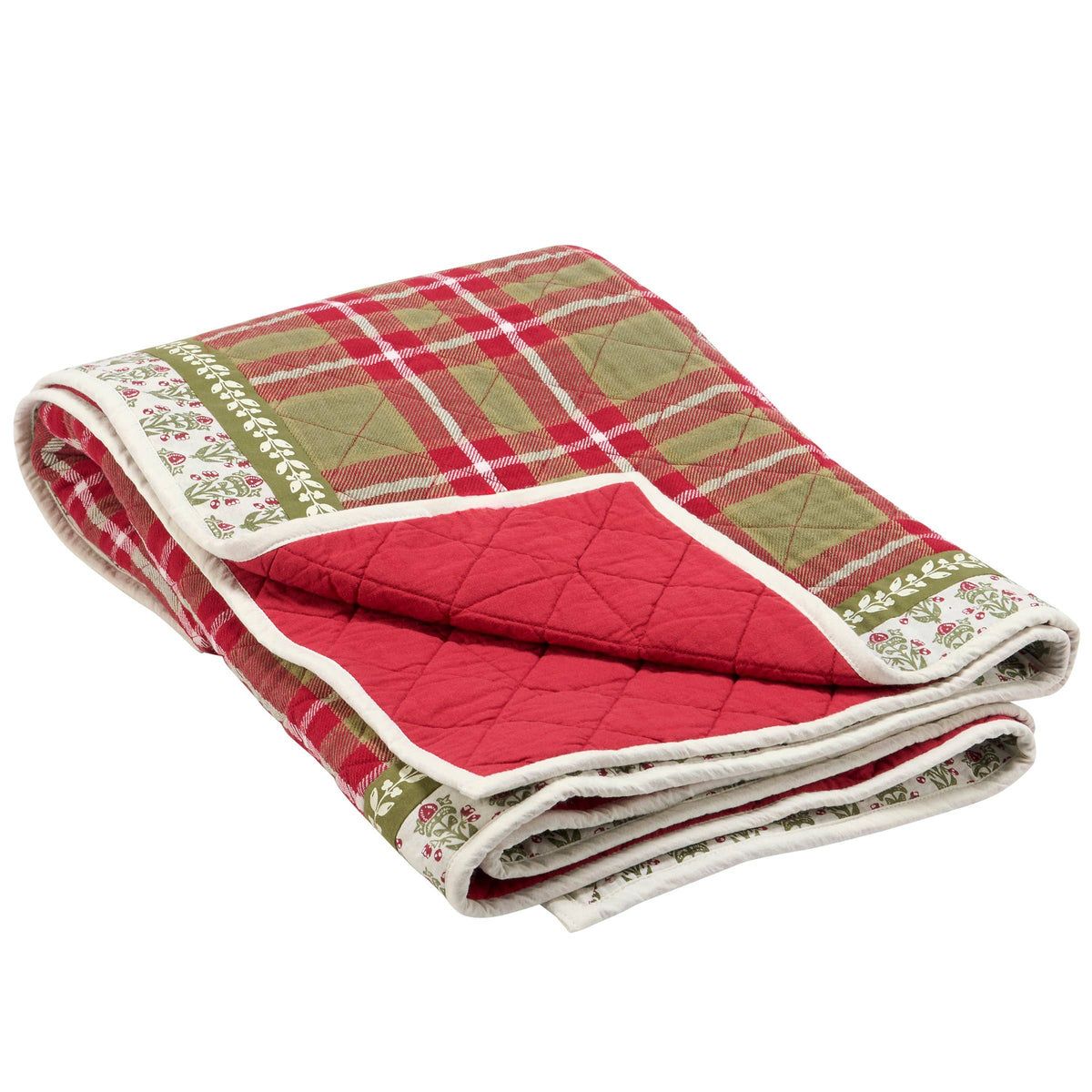 Quilted Plaid Christmas Throw