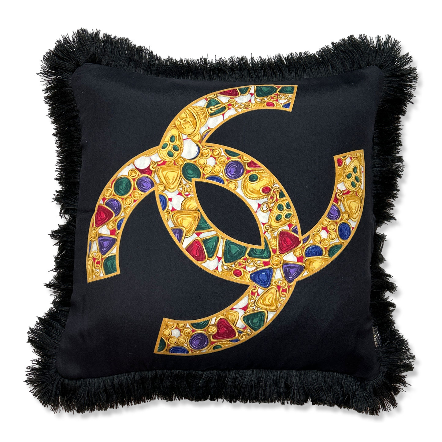 CC Logo Vintage Silk Scarf Pillows 19"