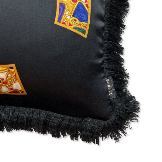 CC Logo Vintage Silk Scarf Pillows 19"