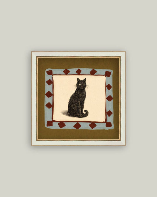 Watchful Black Cat