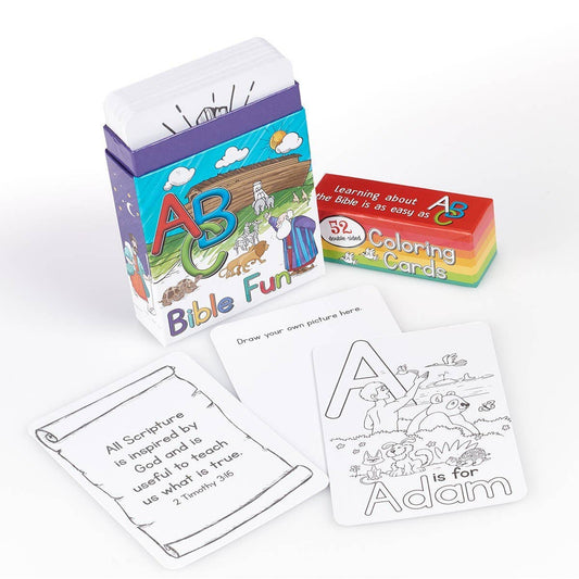 Coloring Cards Boxed 52 ABC Bible Fun for Kids