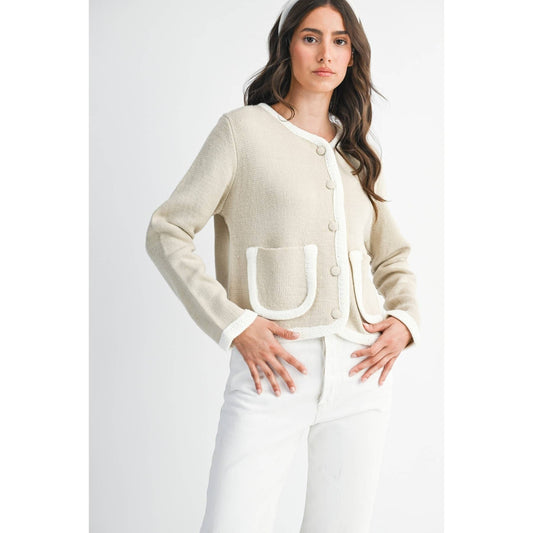 Stylish Knit Cardigan With Pocket Detail