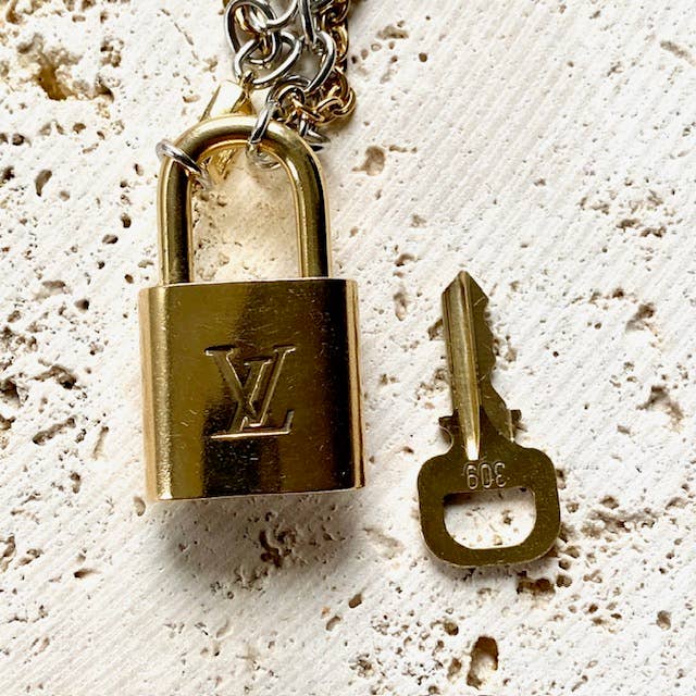 Upcycled Louis Vuitton Lock Necklace - Repurposed LV