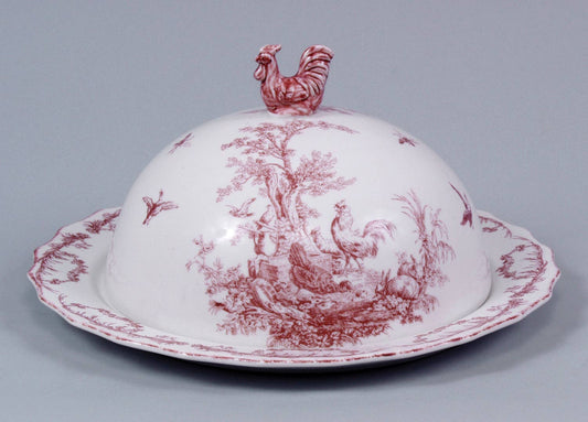 Porcelain Cake Dish in Red