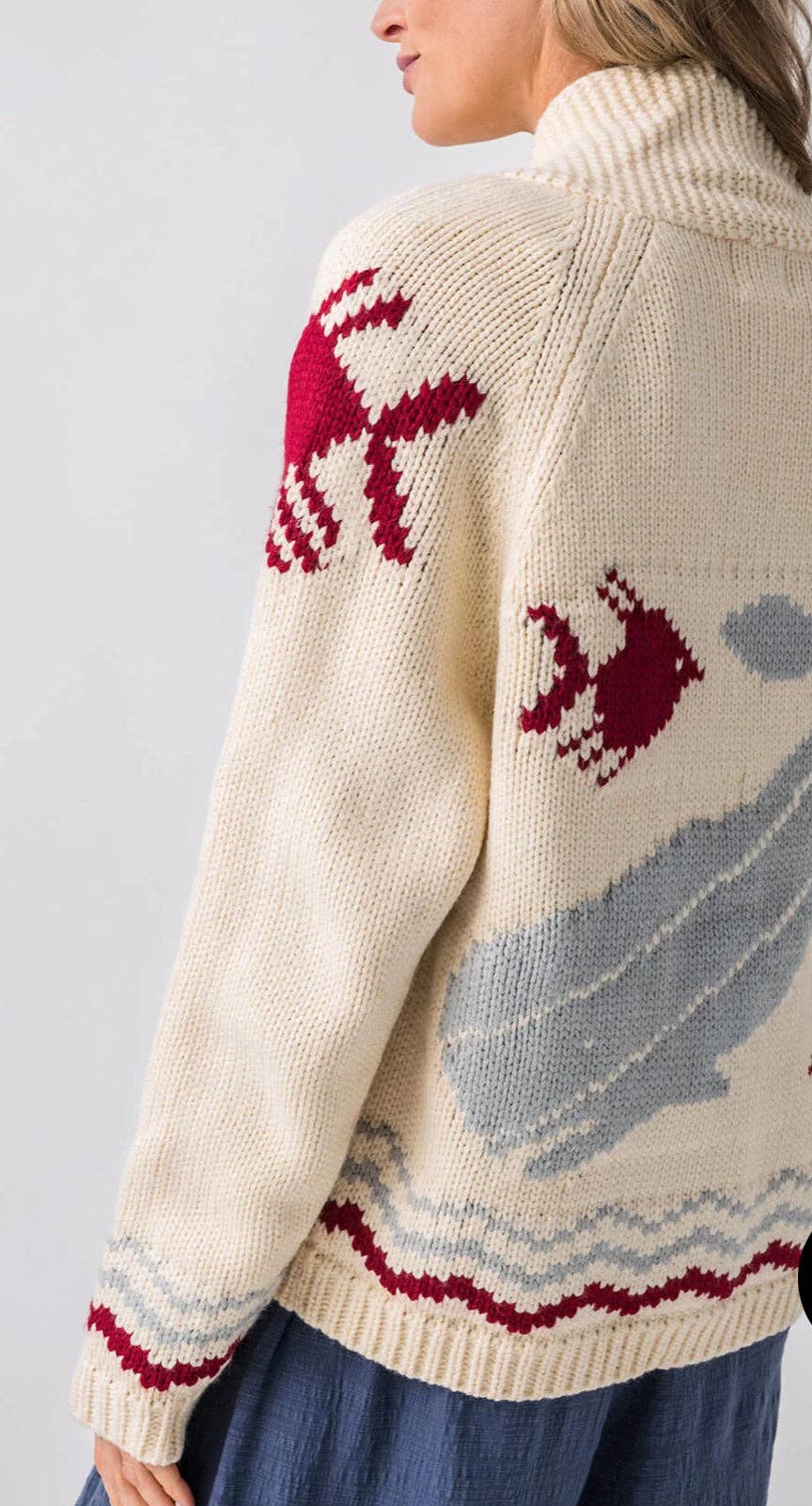 Nantucket Whale & Fish Varsity Cardigan