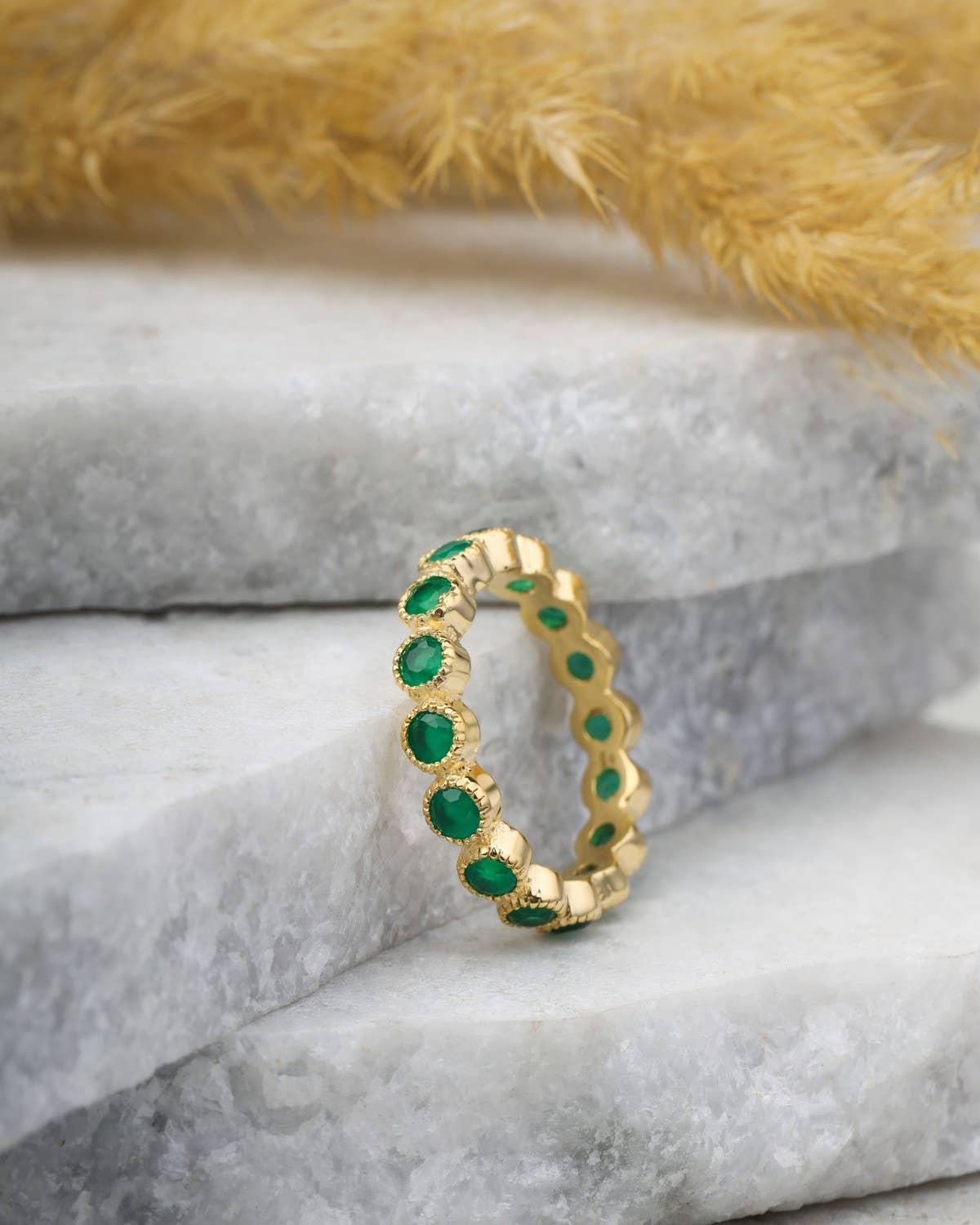 Green Onyx Band Ring Jewelry