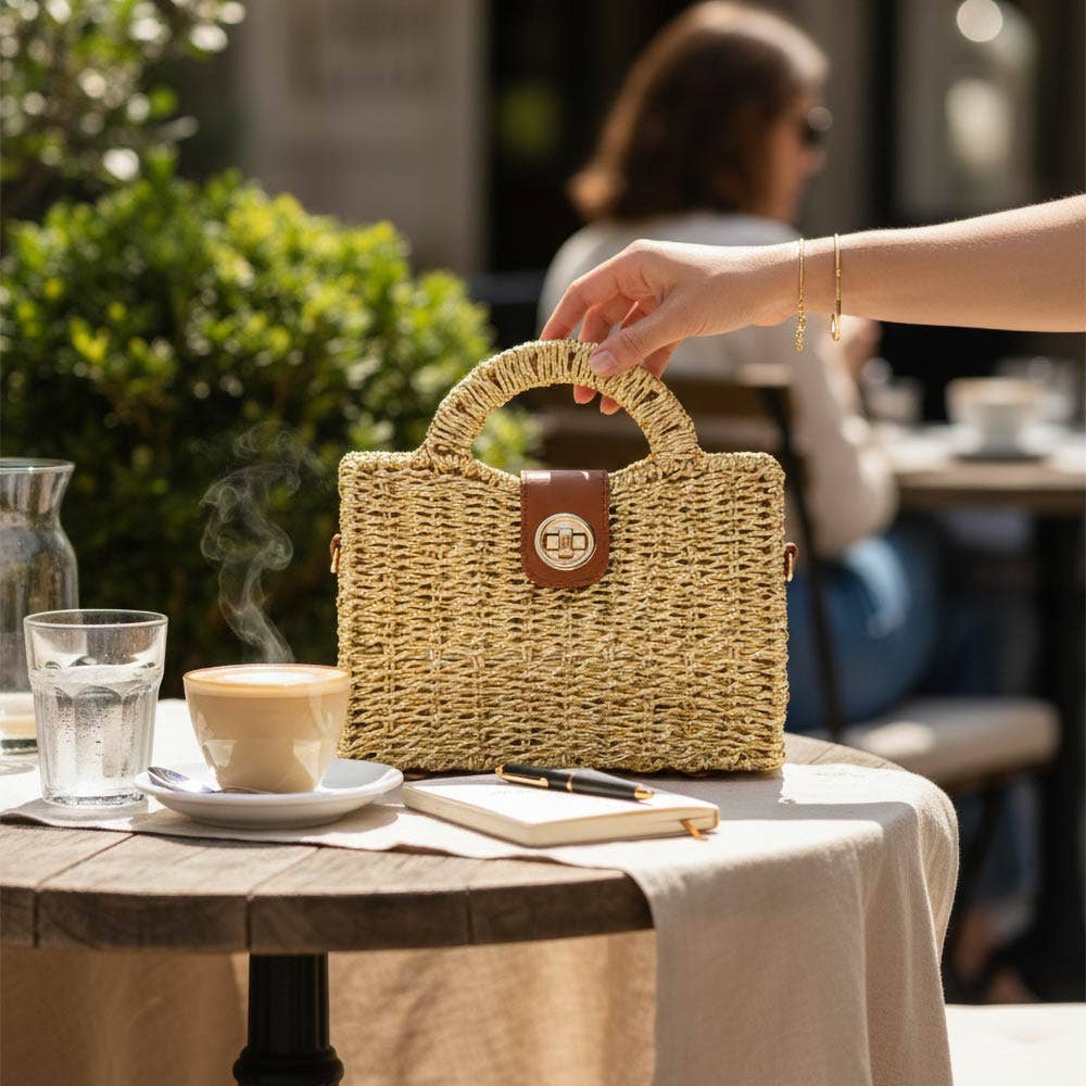 Woven Mini Satchel Crossbody Bag