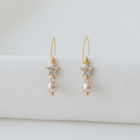 Floral-Inspired Pearl Drop Earrings