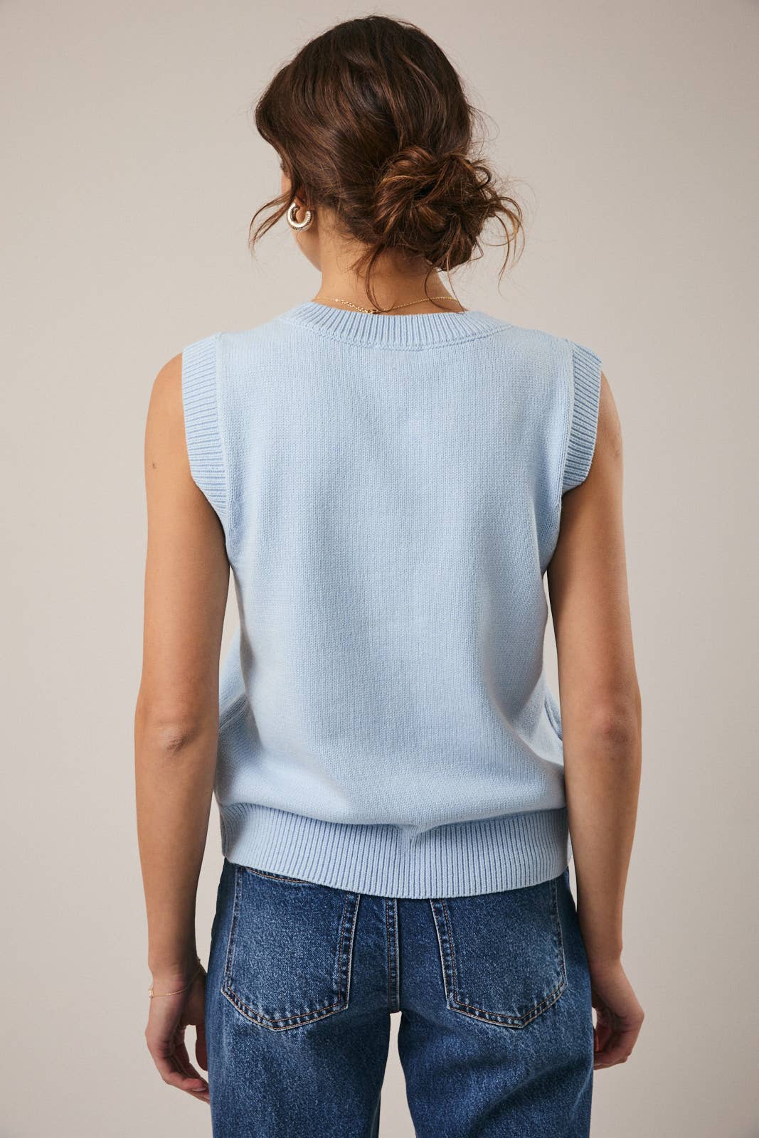 "Salty" Sleeveless Knit Sweater Vest