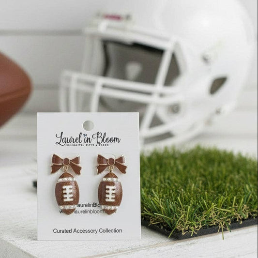 Emerson Footballs & Bows Earrings