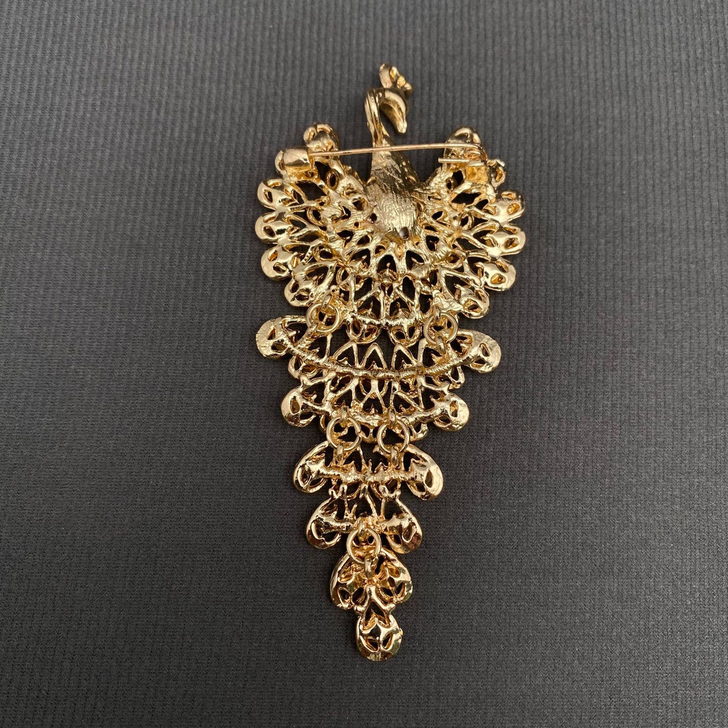 Sparkling Rhinestone Enamel Peacock Brooch