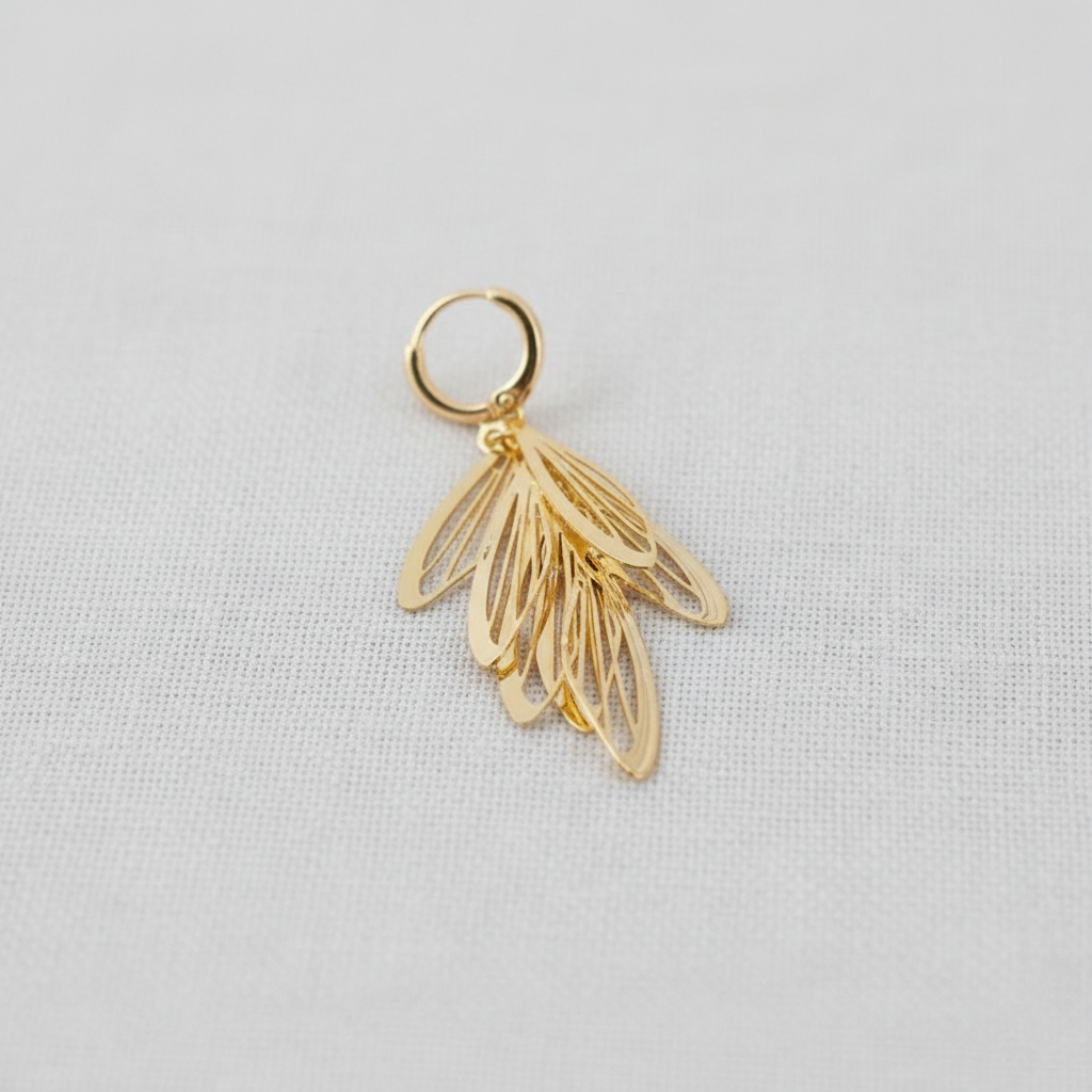 Gold Wing Tassel Ear Cuff Earrings
