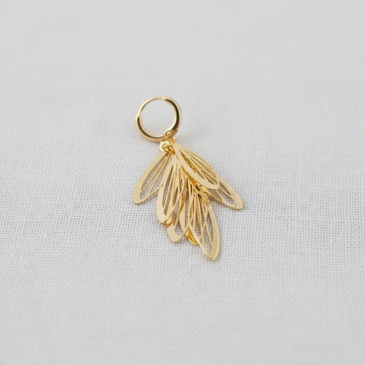Gold Wing Tassel Ear Cuff Earrings