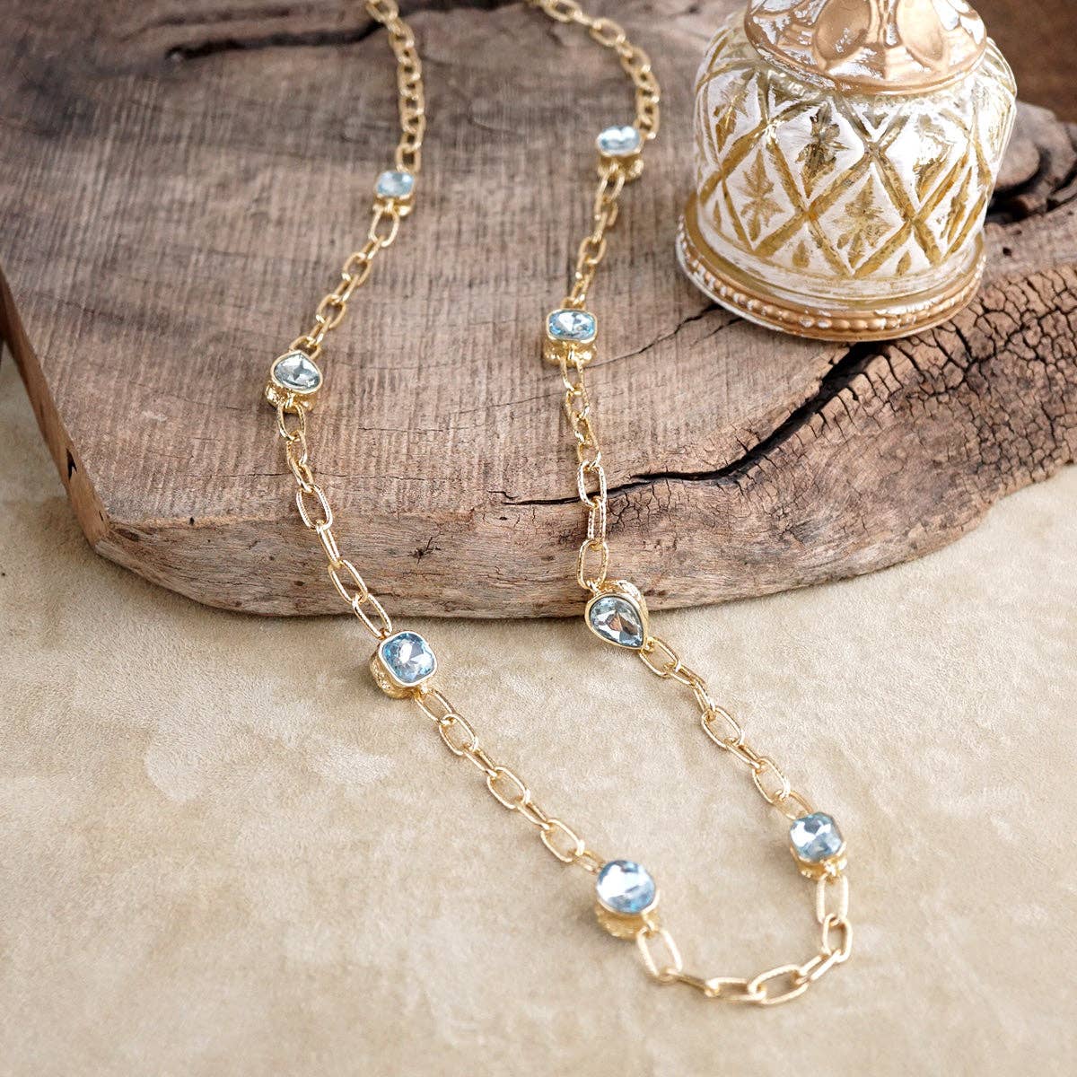 Brilliant Bond – Long Crystal Station Necklace
