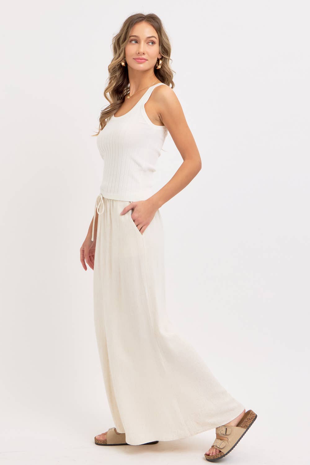 LINEN PULLOVER MAXI SKIRT