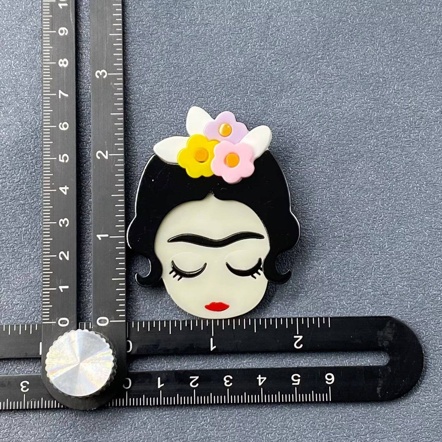 Girl with A Flower Wreath Acrylic Brooch