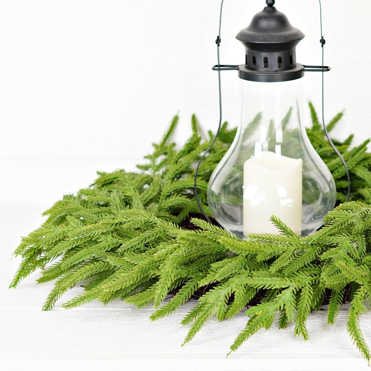 Twig Wreath-Soft Touch Evergreen Norfolk Pine-