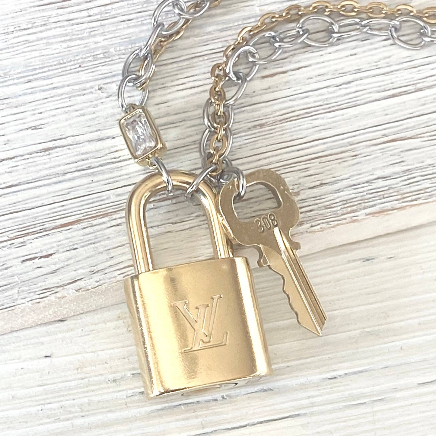 Upcycled Louis Vuitton Lock Necklace - Repurposed LV