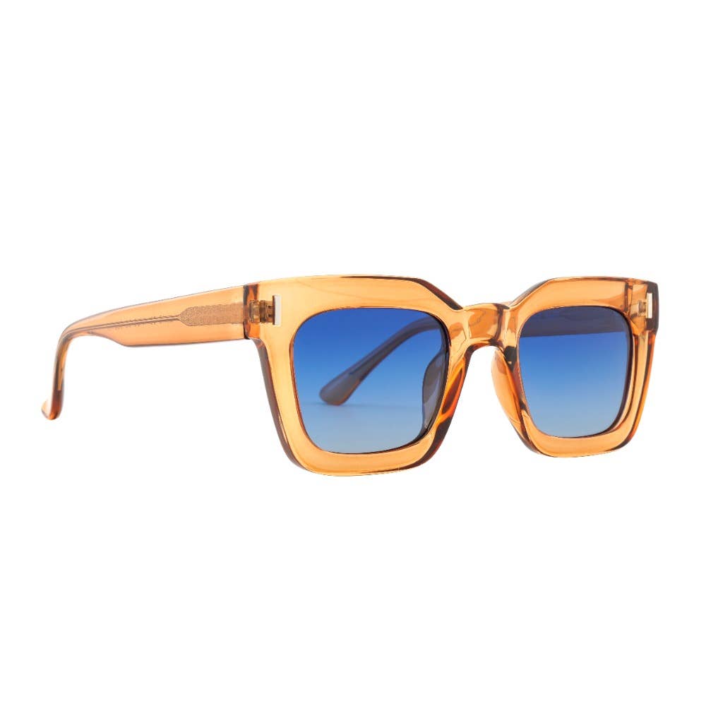 Sunglasses - RYE | Transparent Tan |  Blue Lens