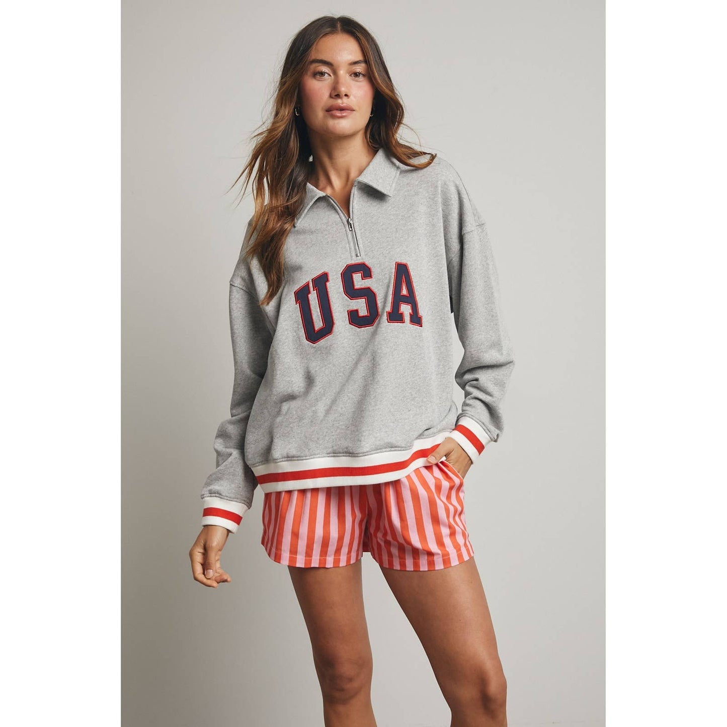 'USA' HALF-ZIP SWEATSHIRT