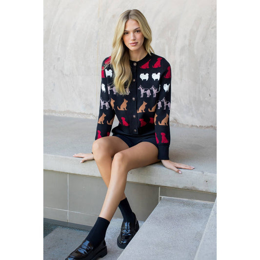 Long Sleeve Dog Detail Cardigan