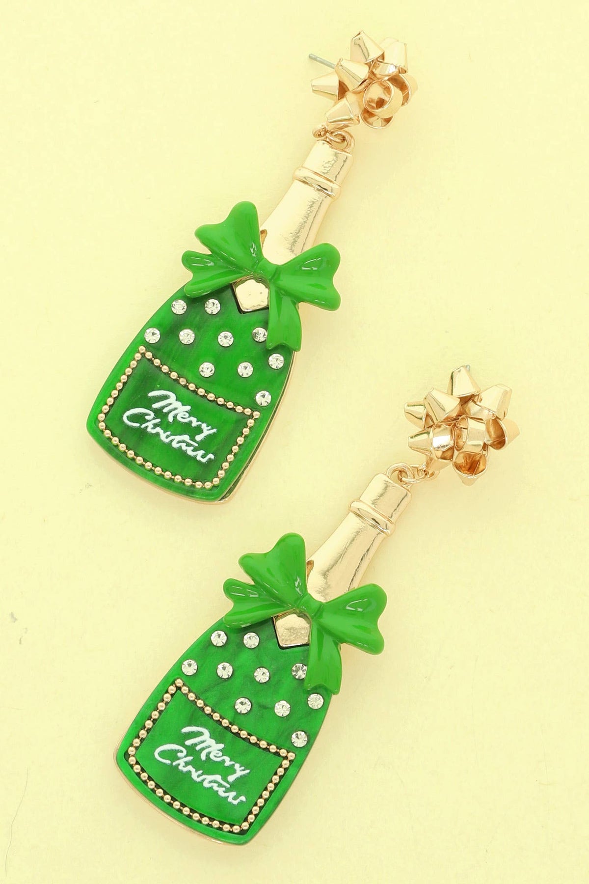 Santa Champagne Bottle Earrings