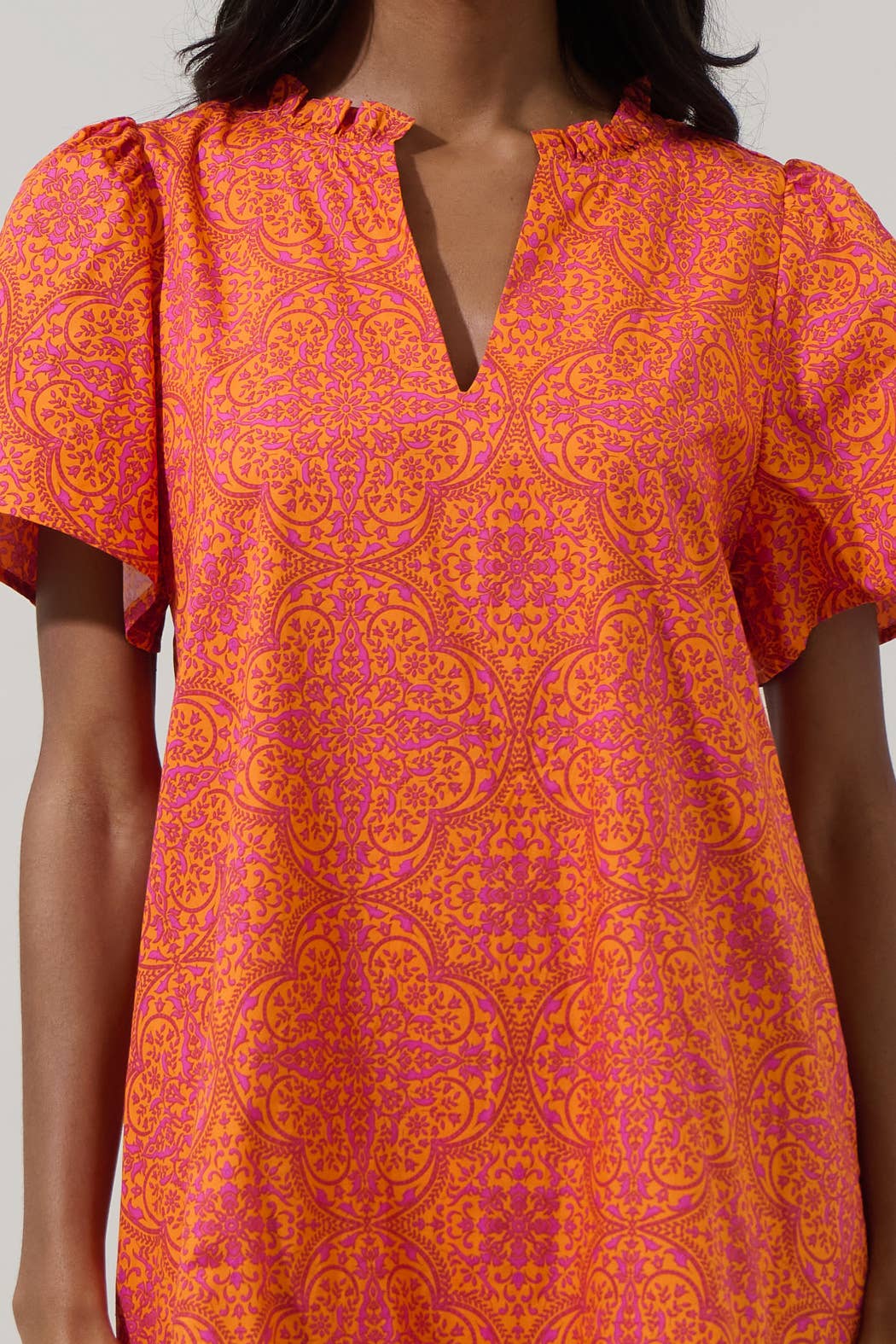 DeBary Daphne Floral Celeste Mini Dress