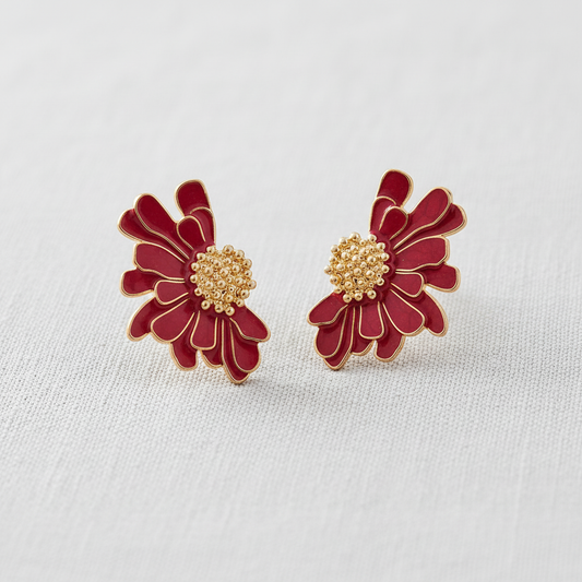Daisy Flower Drop Earrings