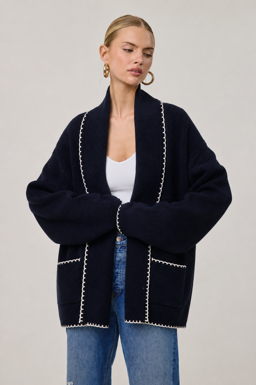 Coco Chic Cardigan in Navy
